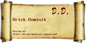 Drick Dominik névjegykártya